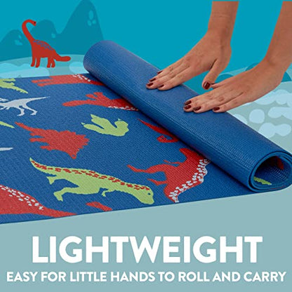 Antsy Pants Kids Yoga Mat - Non-Slip Exercise Mat, 60" x 24", 3mm - color: Dino