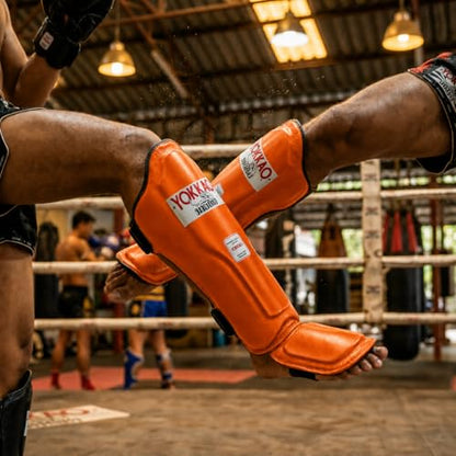 YOKKAO Matrix Muay Thai Kickboxing MMA Shin Guards with Knee Guards - color: Matrix Lbis, size: Large