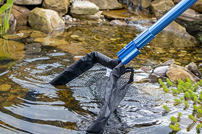 PondH2o Heavy Duty Pond Net 16 Inch (40cm) Head Size with 9 Ft (3 Metre) Telescopic Pole Built to Last for All Water Garden Jobs, for Pond Professionals Koi Fish Catching or Debris Skimming Net