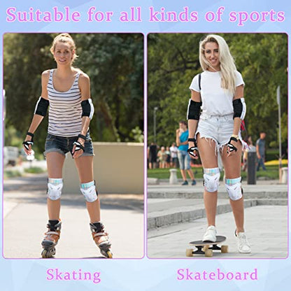 Bienbee Knee Pads for Men, Knee Pads Wrist Guard Knee and Elbow Pads Adult Protective Gear Set for Skateboard, Roller Skating, for Women Men Youth Adult Kids - size: Medium