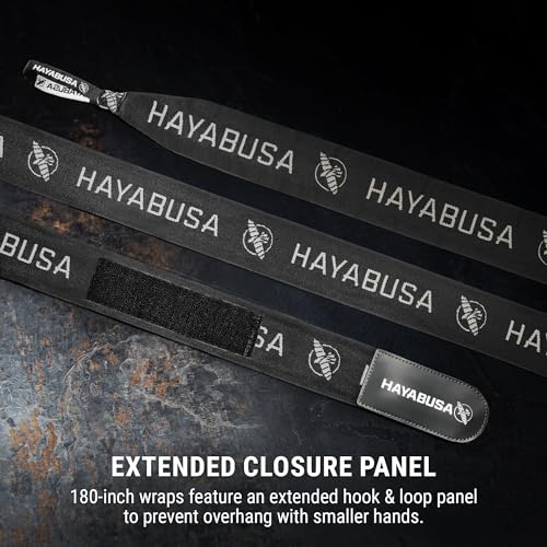 Hayabusa Deluxe Boxing Hand Wraps - 180in - color: Black, size: 180"