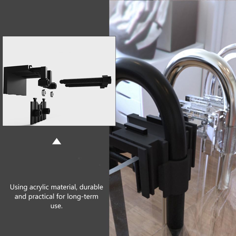 Abaodam 2Pcs Fish Tank Fixed Clips Multifunctional Aquarium Holder Durable Fish Tank Pipe Clamp with Groove Design for Organizing Wires and Preventing Abrasion