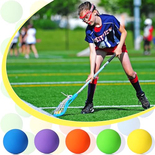 Sosation 50 Pack Lacrosse Ball Bulk 2.5 Inch Soft Rubber Motivational Stress Relief Massage Balls Myofascial Release Tools Muscle Knot Remover - color: Bright Color