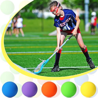 Sosation 50 Pack Lacrosse Ball Bulk 2.5 Inch Soft Rubber Motivational Stress Relief Massage Balls Myofascial Release Tools Muscle Knot Remover - color: Bright Color