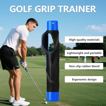 Golf Grip Trainer for Right-Handed Golfers – Golf Training Aid for Proper Hand Placement, Build Muscle Memory & Improve Swing Consistency, Golf Club Grip Trainer for Drivers, Irons & Wedges