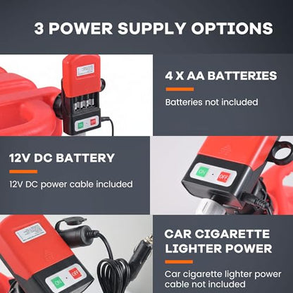 16 Gallon Fuel Caddy with 3.8 GPM Pump, 60L Portable Fuel Storage Caddy with Battery Powered Pump, Red - size: 16Gallon 3.8GPM