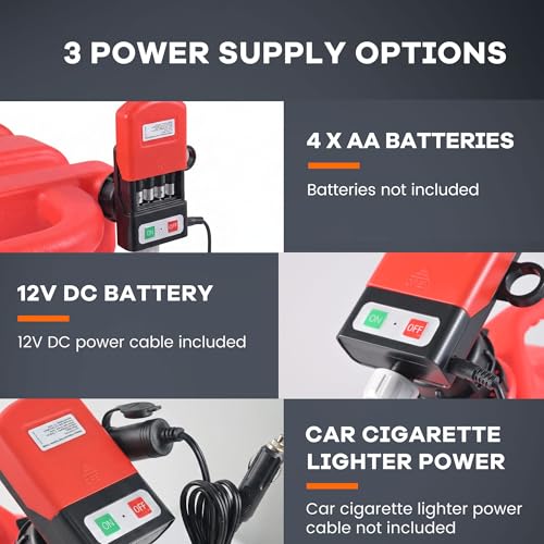 40 Gallon Diesel Fuel Transfer Tank with Battery Powered Pump, 3.8 GPM Self-Priming, Manual Fueling Nozzle, for Easy Gas Diesel Transportation, Red - size: 40Gallon 3.8GPM