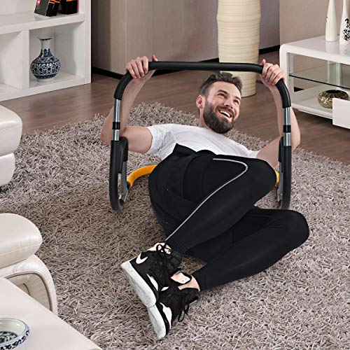 Goplus Ab Fitness Crunch, Portable Ab Roller for Core Strength, Sit Up, Abdominal Machine, Exercise Crunch Trainer Workout Exerciser for Home, Office, Gym