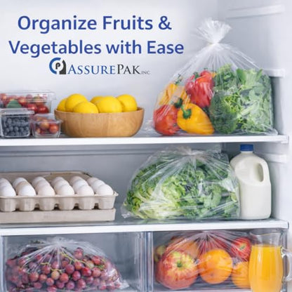 Retail Bags Direct Clear Produce Roll - 1200 Bags - 18"x24" – HDPE - 12 Microns - Natural Color - for Food Storage, Grocery Use, Small Business, Reusable Produce, Kitchen Supply, Packaging