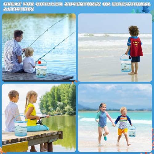 Foldable Travel Aquarium – Portable Fish Tank with Carry Handle for Temporary Transport of Goldfish, Tadpoles & Small Aquatic Life | Ideal for Beach, Lake, or Classroom Use