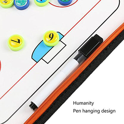 Pro Ice Hockey Coaching Whiteboard - Magnetic Tactics Clipboard w/Zipper Case & Player Markers - Dry Erase Strategy Board for Game Plans & Practice Diagrams (16.5"x11")