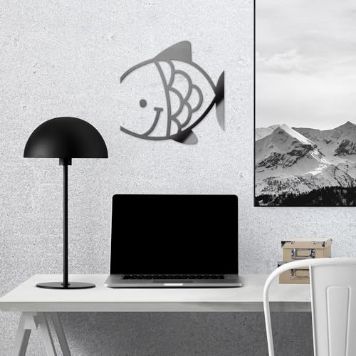 Decal Stickers of Fish (Metallic Silver) (Set of 2) Premium Waterproof Vinyl Decal Stickers for Laptop Phone Accessory Helmet Car Window Mug Tuber Cup Door Wall Decoration - ANDVER1f44141SI