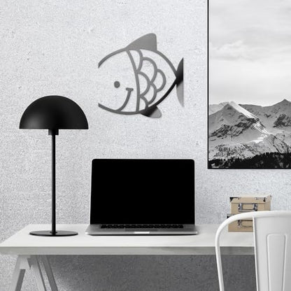Decal Stickers of Fish (Metallic Silver) (Set of 2) Premium Waterproof Vinyl Decal Stickers for Laptop Phone Accessory Helmet Car Window Mug Tuber Cup Door Wall Decoration - ANDVER1f44141SI
