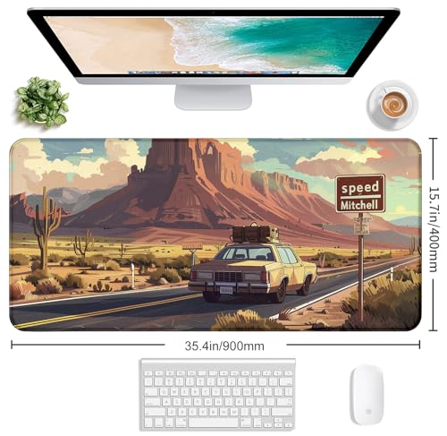 Natural Mountain View Gaming Computer Keyboard Pad, Computer Mouse Pad | The Surface Of The Mouse Pad Is Designed With Fiber Woven Material, And The Base Is Made Of Natural Anti Slip Rubber. - color: Grassland Highway