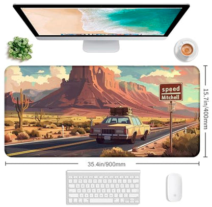 Natural Mountain View Gaming Computer Keyboard Pad, Computer Mouse Pad | The Surface Of The Mouse Pad Is Designed With Fiber Woven Material, And The Base Is Made Of Natural Anti Slip Rubber. - color: Grassland Highway