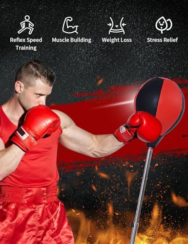 Punching Bag with Stand, Height Adjustable Boxing Speed Bag Adult - size: Adult