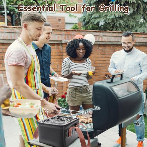 Grill Brush Water Bucket, Collapsible Dunk Tank Grill Brush Bristle Free for Barbecue Cleaner Tank for Steam Grill Brush Cleaning - color: Black