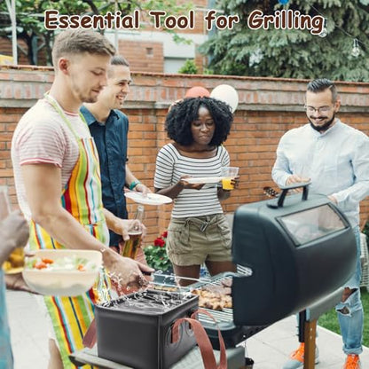 Grill Brush Water Bucket, Collapsible Dunk Tank Grill Brush Bristle Free for Barbecue Cleaner Tank for Steam Grill Brush Cleaning - color: Black