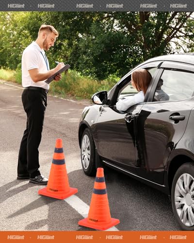 HiGiant 4 Pack 18" Collapsible Traffic Safety Cones, Orange Cones - size: 18inch