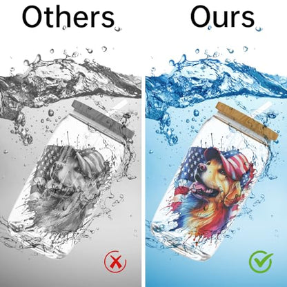 4 PCS Fourth of July Animals UV DTF Cup Wrap, Rub on Transfer Stickers for 16oz Glass Mugs, High Viscosity Permanent UV DTF Sticker, Coffee Cups, Water Bottles and Personalized Crafts - style: American Watercolor