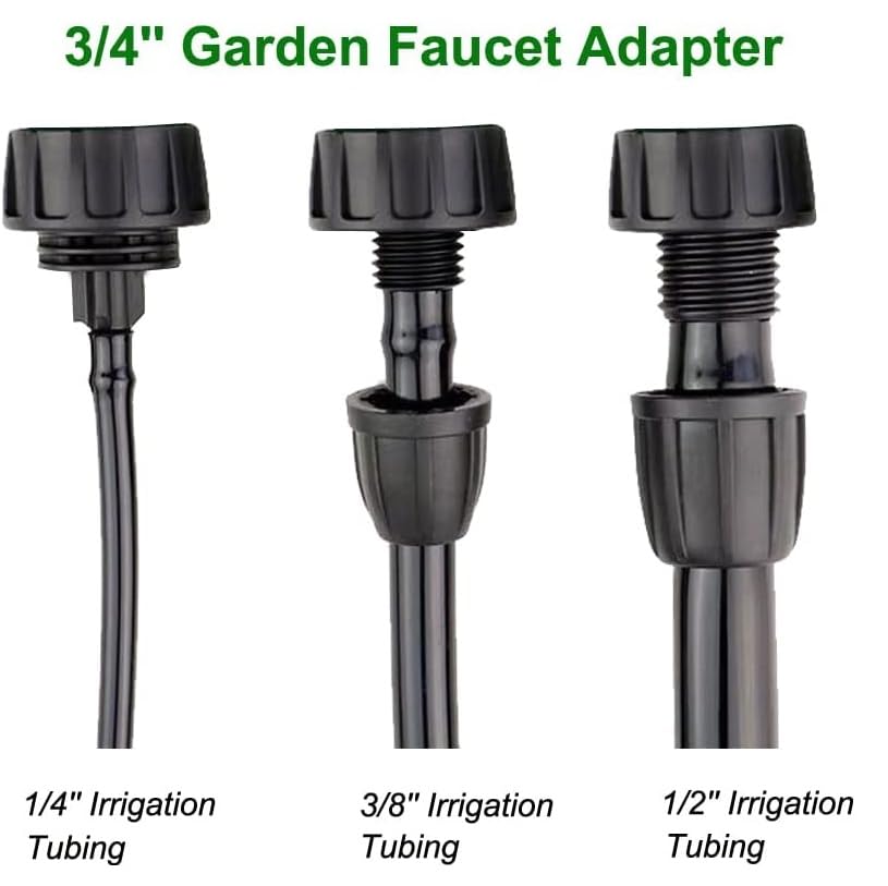 1/2 Inch Drip Irrigation Tubing Faucet Adapter 3 Pack, 3/4" to 1/2" Irrigation Hose Adapter, 3/4 Inch Faucet Connector Garden Hose Adapter - size: 3/4" to 1/2" Hose Adapter (3 Pack)
