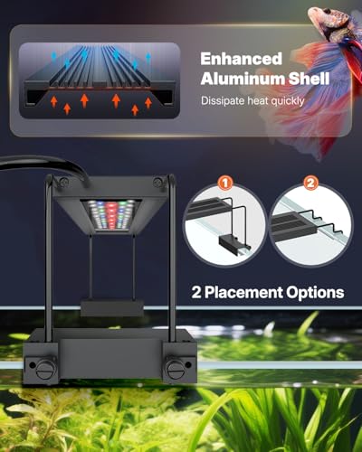 Pawfly Aquarium Light for Plants, 19 W Bluetooth Fish Tank Light, Full Spectrum Aquarium Lights for 18"-24" Fish Tanks, Extendable 24/7 LED Lights with Timer Modes & Adjustable Brightness - size: 18"-24"
