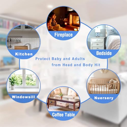 Clear 100% Silicone Edge Protector for Baby Proofing, Pre-Taped Furniture Wall Corner Guards, Damage-Free Toddler Bumper Strip for Wood Mable Table