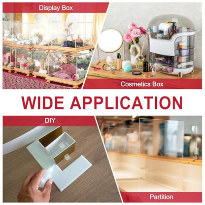 MECCANIXITY Acrylic Flexible Hinges Plastic Self-Adhesive Small Clear Hinge 35 x 25 mm Continuous Piano Folding Hinges for Aquarium Lid Display Stand Pack of 8 Transparent - size: 35 x 25 mm