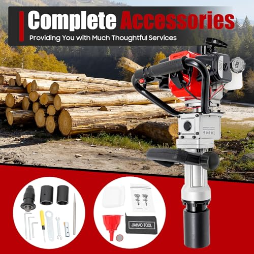 Bepritm Gas Powered T Post Driver, 32.7CC 2-Stroke Fence Post Pile Driver Gasoline Piling w/Conversion Head and Two Sleeves, 7000RPM Portable Petrol Piledriver (32.7CC 2 Stroke Style A) - color: 32.7cc 2 Stroke Style a