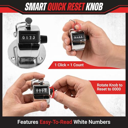 Stalwart Handheld or Mountable Clicker Counter with Easy Thumb Tally Button