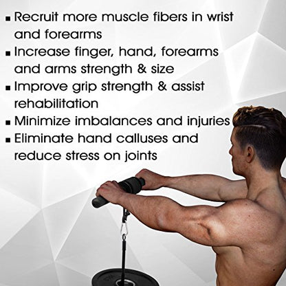 Yes4All Wrist and Forearm Blaster for Grip Strength Training - color: A. Basic - Black
