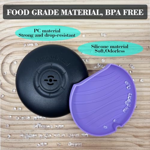2 Pack Retainer Case with Vent Hole, Compatible with Invisalign - color: Black Purple+Black Cyan