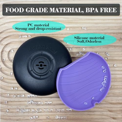 2 Pack Retainer Case with Vent Hole, Compatible with Invisalign - color: Black Purple+Black Cyan