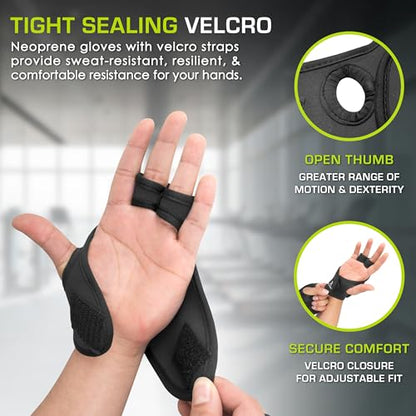 ProsourceFit Weighted Gloves Set, 2 lb Pair / 1 lb Each, Neoprene Hand Weights for Walking, Cardio, Aerobics, Boxing, Toning, and Sculpting - color: Black