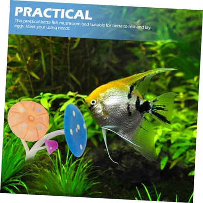 Betta Fish Mushroom Hammock Soft Bed Pad for Betta Fish Resting and Spawning Lifelike Aquarium Decoration Accessory