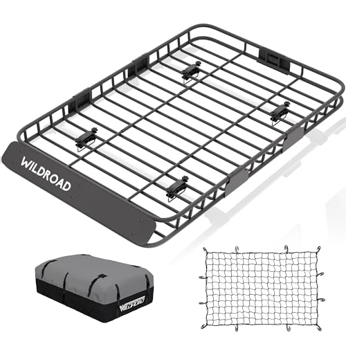 WILDROAD Rooftop Cargo Carrier Combo Roof Rack Cargo Basket 64" x 39" x 4" - size: 64" x 39" x 4"