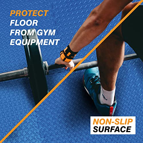 BIG RED ARPM001BK Interlocking Foam Mat Protective Exercise Workout Puzzle Floor Mat Tiles for Home Gym Equipment - color: Blue