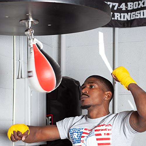 Ringside Boxing Speed Bag – Durable Leather Construction with Reinforced Triple-Stitched Seams and Heavy-Duty Attachment Loop,for Speed and Reflex Training - size: X-Small