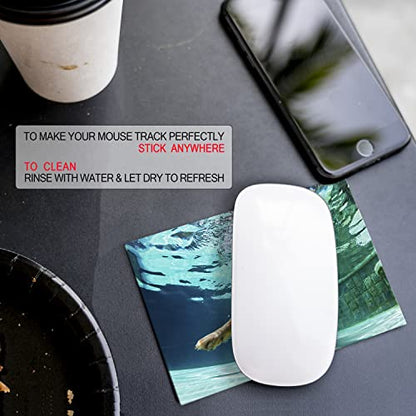 Mouse Pad Adhesive Bottom - Sticks to Any Surface - Portable - Webcam Covers and Screen Cleaner Included (2 Pack - Dog Set) - color: 2 PACK - DOG SET
