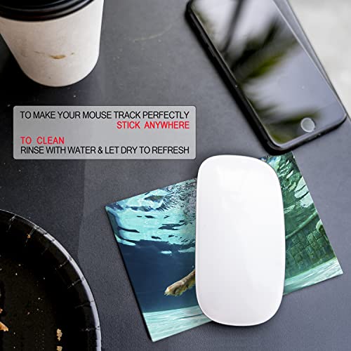 Mouse Pad Adhesive Bottom - Sticks to Any Surface - Portable - Webcam Covers and Screen Cleaner Included (Dog Dive) - color: DOG DIVE