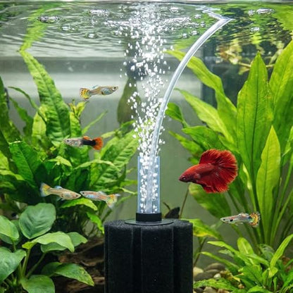 Sponge Filter for Fish Tank, Silent Aquarium Bio Filter with Air Diffuser, Easy-Clean Foam, for Betta, Shrimp, Fry, Nano and Small Tanks