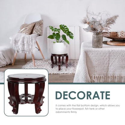 UPKOCH Wooden Fishbowl Stand Chinese Wooden Display Stand Oriental Furniture Fishbowl Stand Vase Aquarium Table Lamp Teapot Base Flower Pot Stand Holder Display Rack Shelves