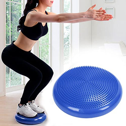 Balance Disc Cushion Mat Yoga Massage Ball Pad Fitness Exercise Training Ball for Yoga Balance Exercise Children's Concentration and Balance (Blue)