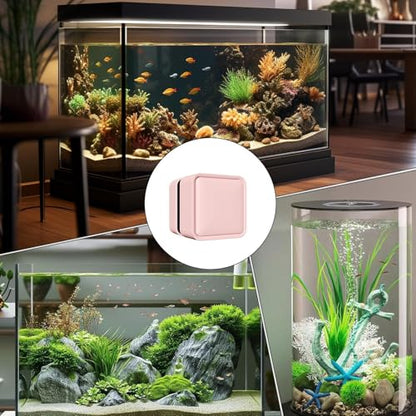 Aquarium Magnet Glass Cleaner,Small Brush Scrubber Remover | Fish Tank Scrubber,for Saltwater Betta Algae Turtle Reptile Terrarium Wall Kitchen Living Room Water - color: Pink