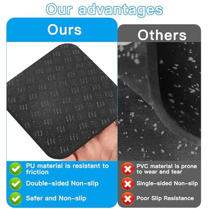 Non-Slip Treadmill Mat Pads, 4x4 Inch High Density Silicone Exercise Equipment Mat - Double-Sided Anti Vibration Pad for Treadmill, Walking Pad, Exercise Bike, Floor Protection - size: 6 PCS