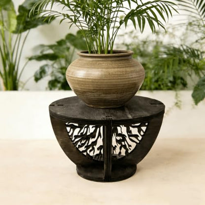 Indoor Wooden Plant Stand Holder for Sill, Desktop, - Single Flower Pot Rack for Small Plants - Unique Tree Root Design Elevate Your Plants in Style and Provide Additional Sunlight