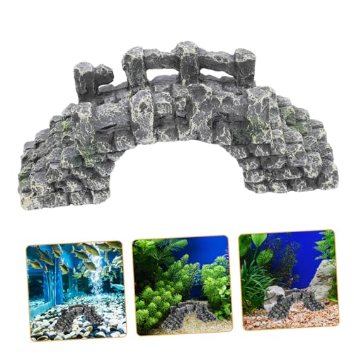 Sosoport Miniature Resin Bridge Aquarium Decor Garden Bridge for Fish Tank Landscaping Easy Installation for Fish Underwater Aesthetics