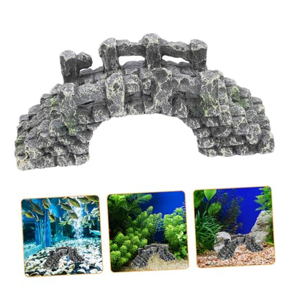 Sosoport Miniature Resin Bridge Aquarium Decor Garden Bridge for Fish Tank Landscaping Easy Installation for Fish Underwater Aesthetics