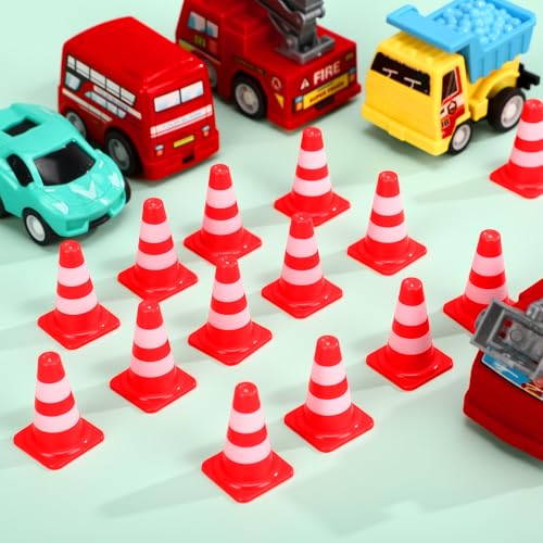 Soulchen 150 Pcs 1" Mini Traffic Cones Miniature Barricades Toys,Red - color: Red