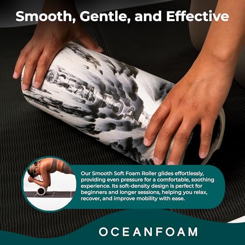Oceanfoam Smooth Soft Density Foam Roller (Black Marbled)